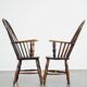 Set of 2 antique English highback Windsor dining chairs