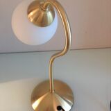 Bedside lamp in brass and opaline white vintage 70s