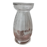 Vase à bulbe en verre moulé vintage