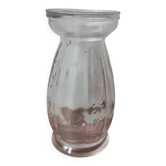 Vase à bulbe en verre moulé vintage