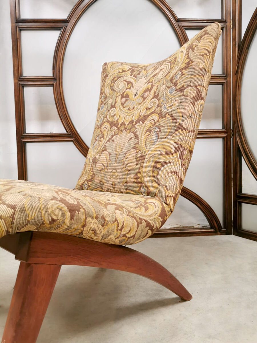 Vintage Dutch design easy lounge chair bG. Van Os