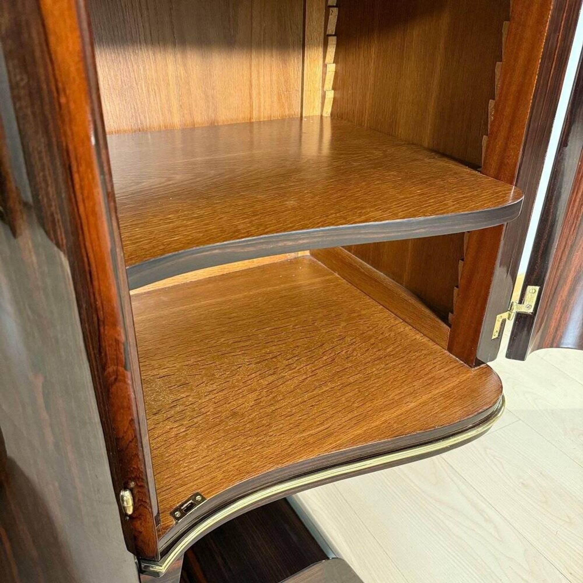 Art Deco Sideboard in Macassar Ebony and Brass, Paris, 1930s