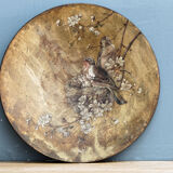 Bird dish, painted sheet metal, signed