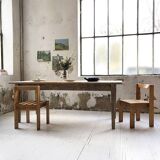 Duo of les arcs mountain pine chairs
