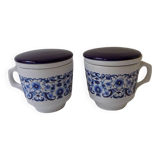 2 tea cups with infuser (herbal tea maker)