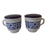 2 tasses à thé avec infuseur (tisanière)
