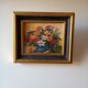 Tableau nature morte vasque bleu signé