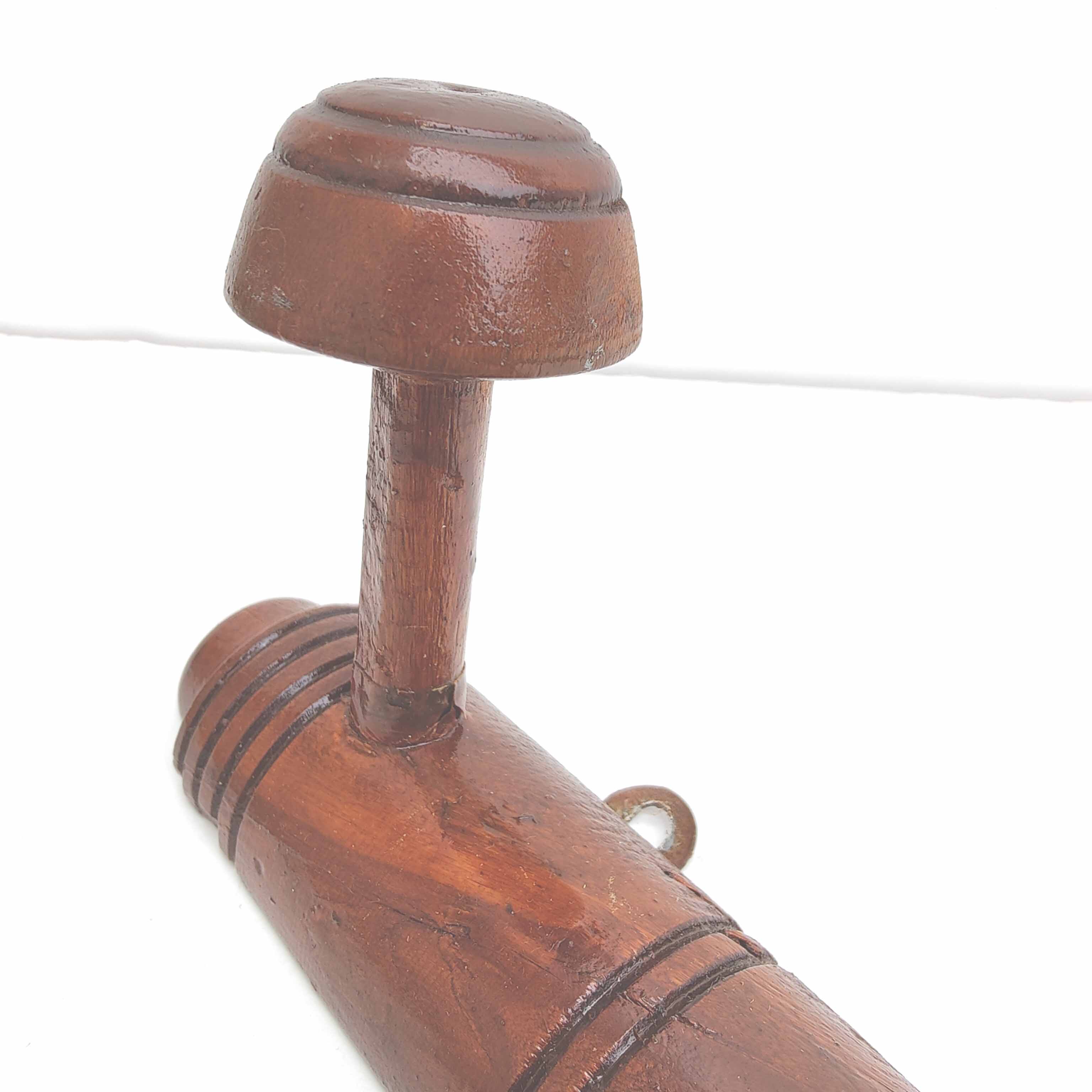 Wooden coat rack bamboo style 4 hooks mushroom shape