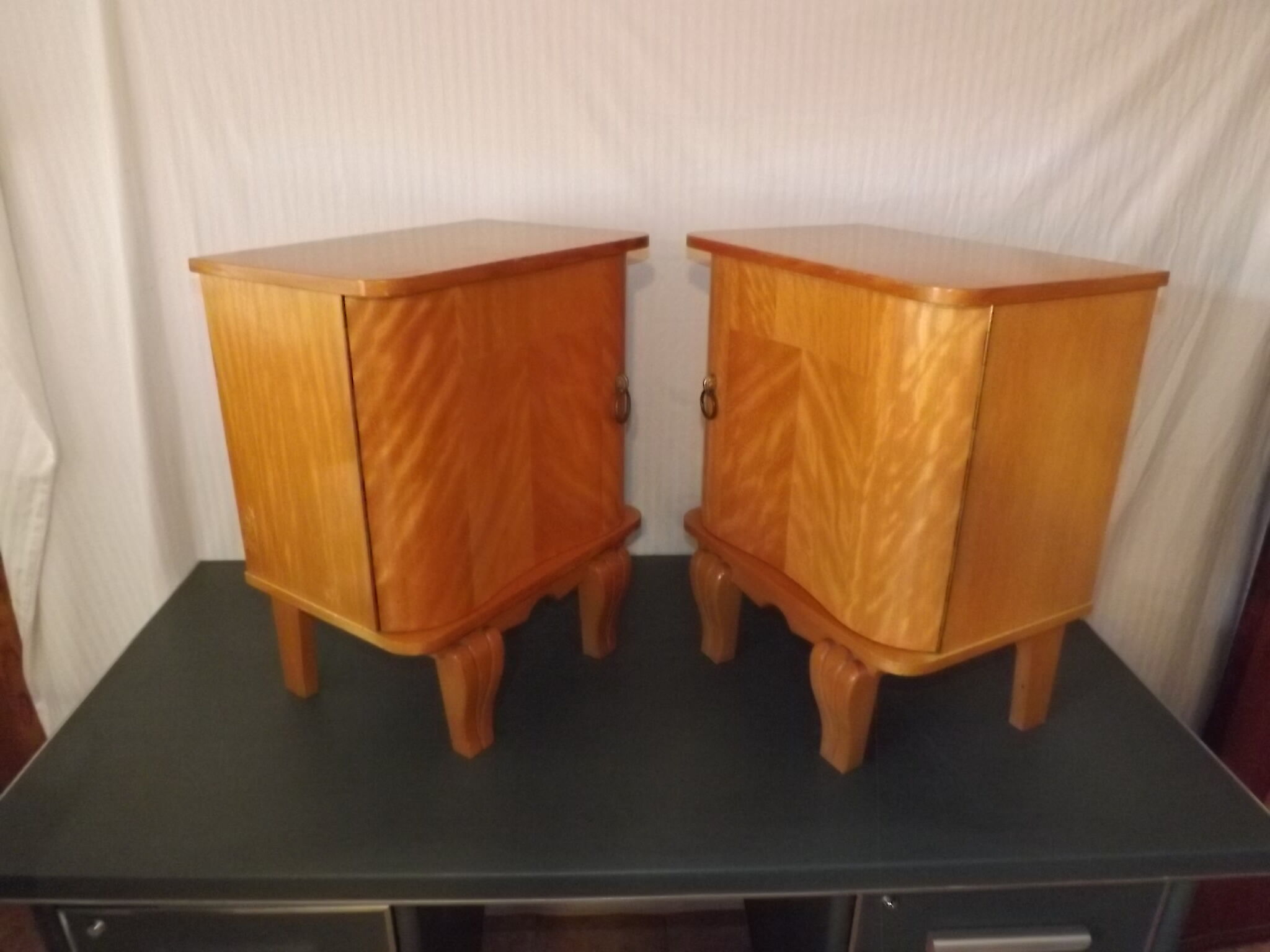 Pair of bedside lemon tree and brass