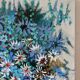 Blue flowers in celebration, oil on canvas signed Jacques Rouquier.