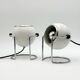 Paire de lampes globe oculaire Targetti rares en blanc et chrome, Italie, années 1970