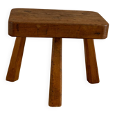 Tabouret en bois massif vintage
