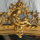 Large gilded mirror with acanthus leaf pediment H150 L98