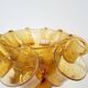 Vintage punch service blown glass Biot amber