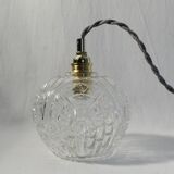 Vintage carved clear glass globe walker