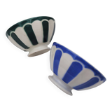 Pair of bowls, Sarreguemines earthenware, geometric design.