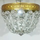1-light bronze and crystal ceiling light