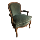 Fauteuil bergère vert style Louis XV
