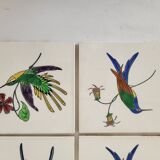 9 tiles tiles tiled earthenware from Gien birds