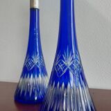 Paire de carafes cobalt
