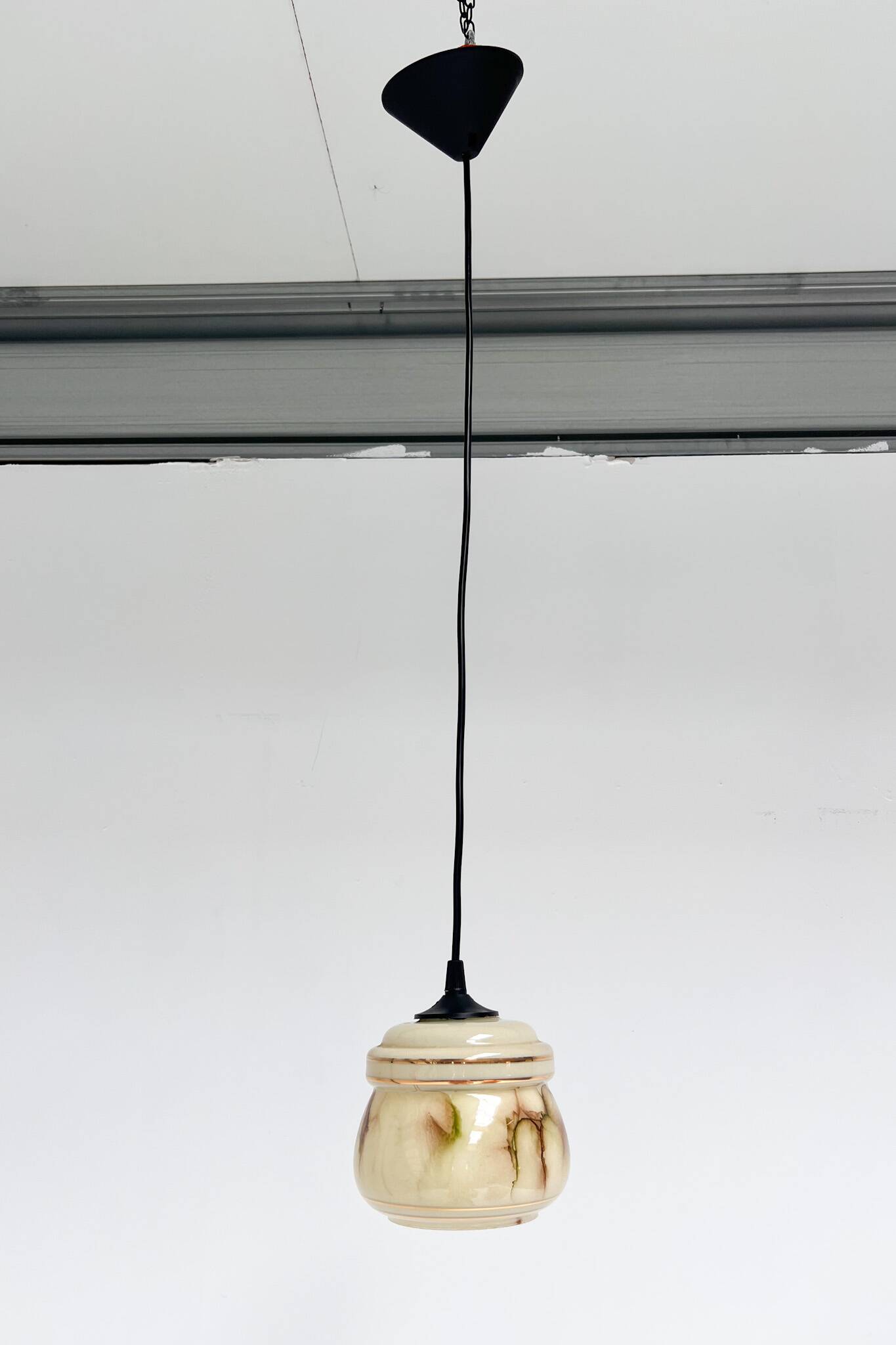 Set of 2 vintage ceiling lamps with marble pattern, 1960s
