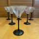 Set of 6 LUMINARC Domino Cocktail Glasses + Black Opaline Vintage