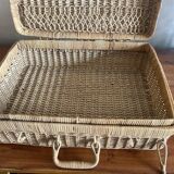 Wicker picnic suitcase