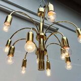 German vintage brass chandelier by Star Leuchten, 1970s.