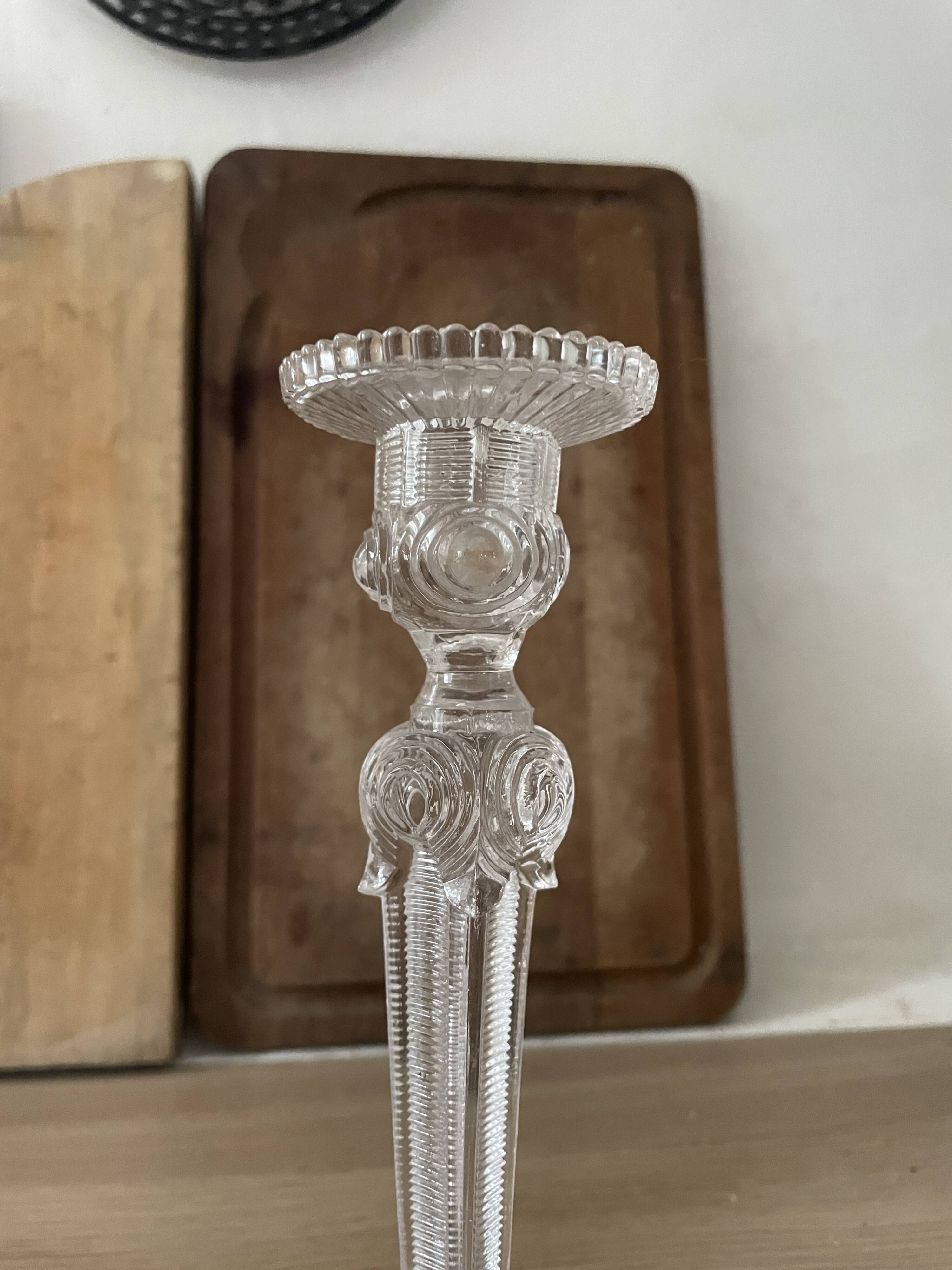 Lot of vintage glass candlesticks