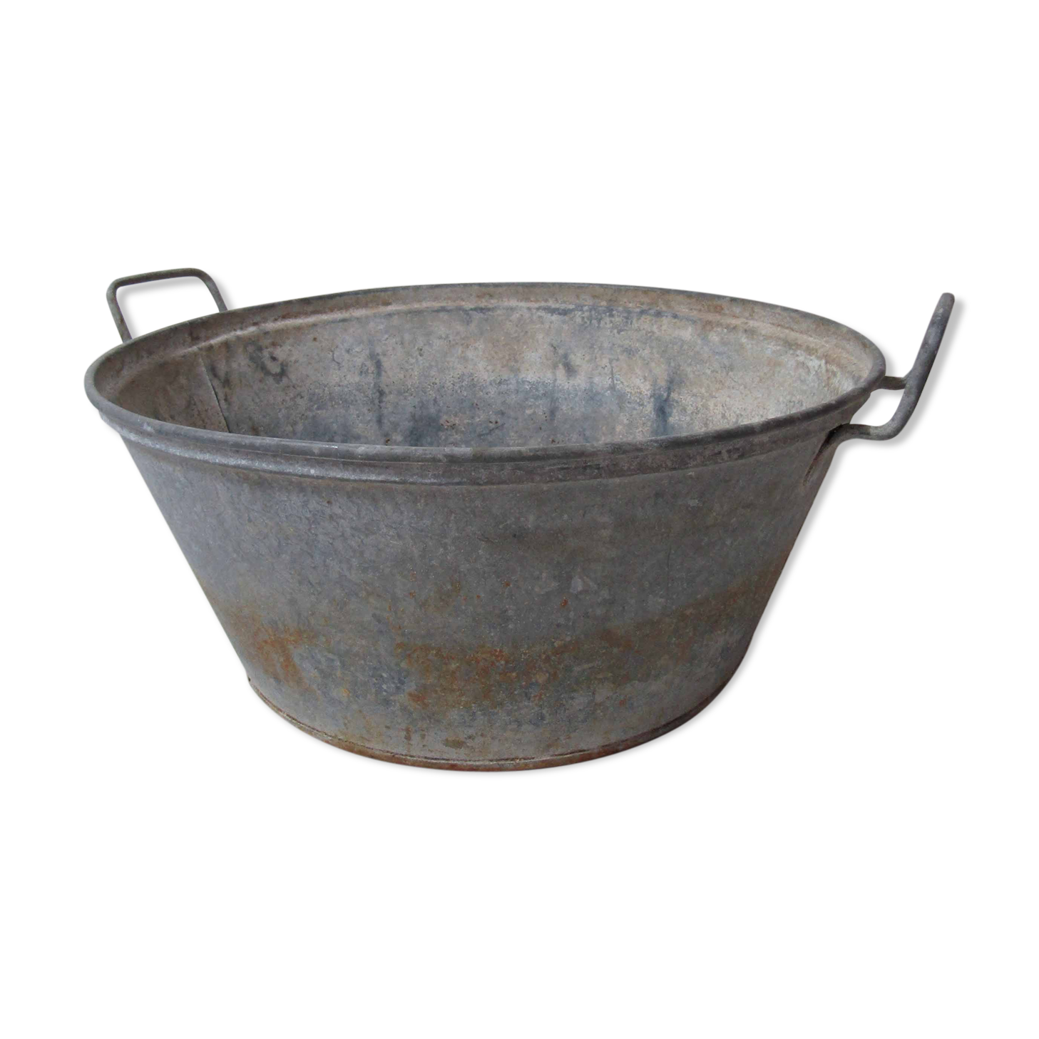 old galvanized basin vintage 38cm zinc