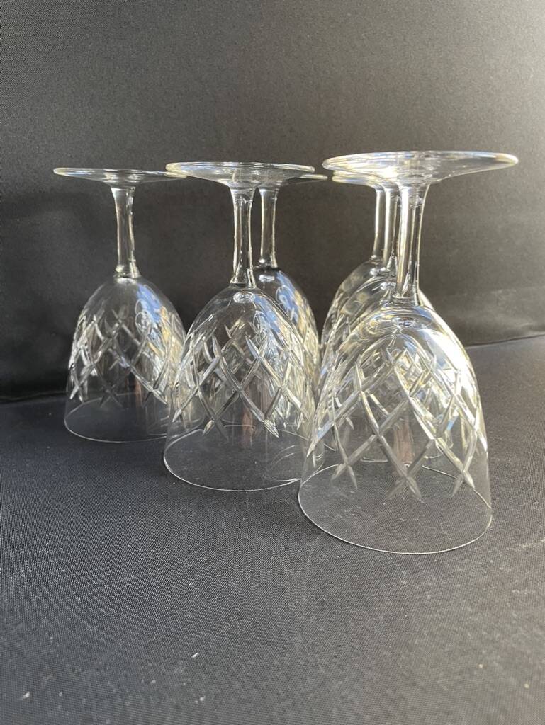 6 water glasses - cut crystal – cristalleries royales de champagne