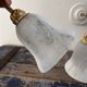 Pair of brass and opaline wall lights