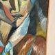 Original Swedish Oil on Canvas – “Cubist Woman Portrait” by Jan Pålsson – Signed – Dated 1980 – Vintage & Framed – 77 × 62 cm