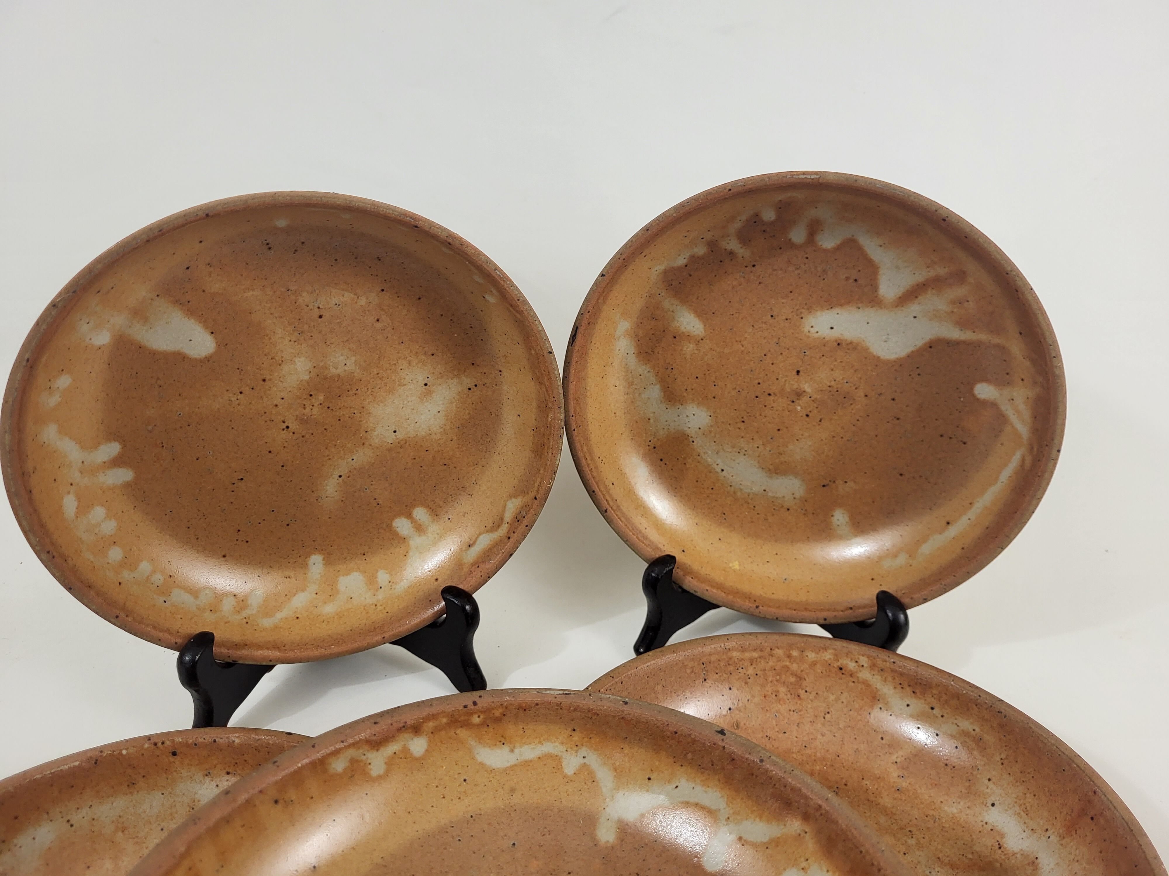 Set of 6 hollow plates in Puisaye stoneware
