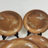 Set of 6 hollow plates in Puisaye stoneware