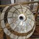 Suspension vintage en nacre et laiton