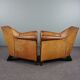 Pair of vintage sheep leather Art Deco armchairs by Bart van Bekhoven