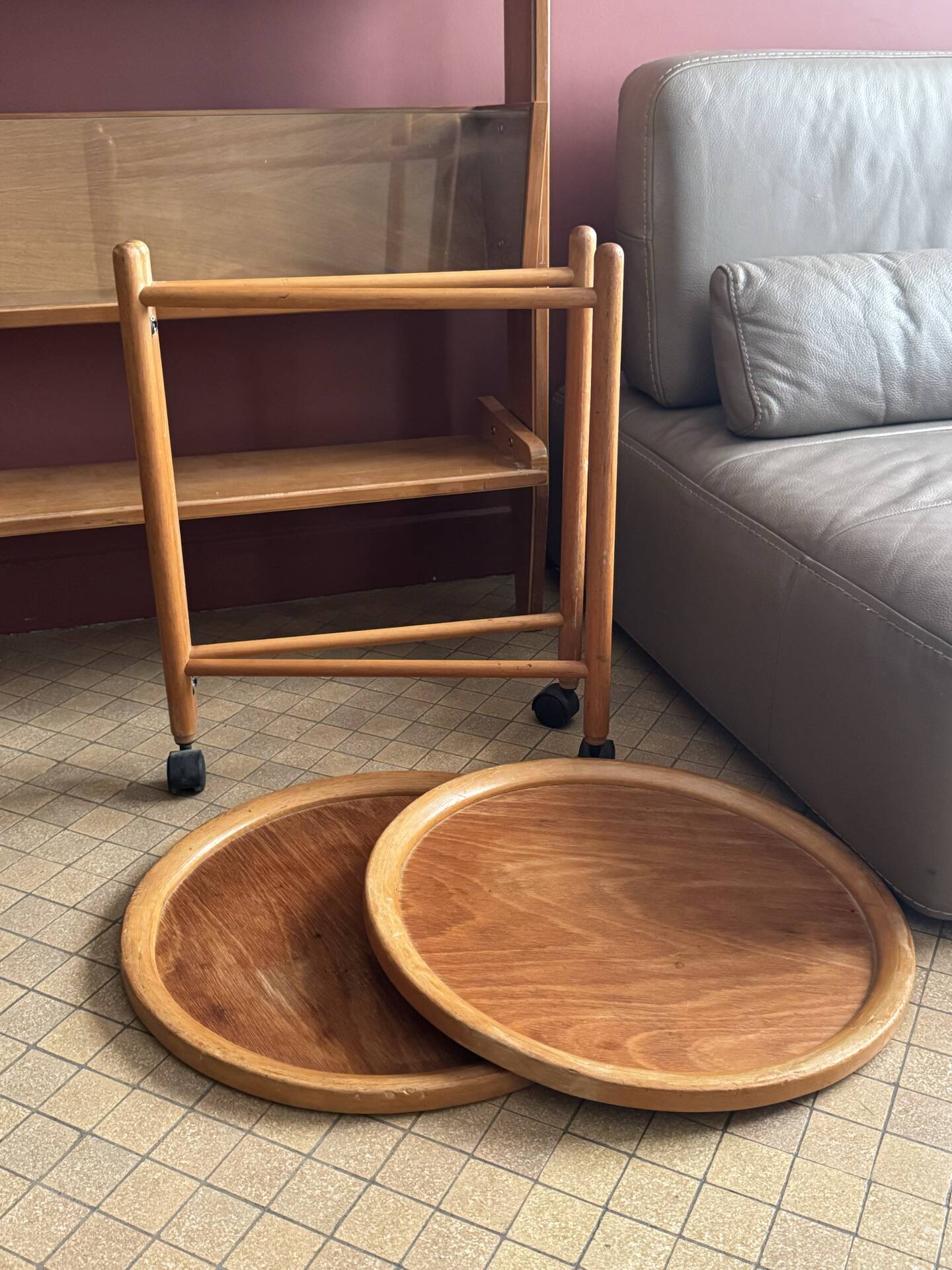Folding wooden dessert table