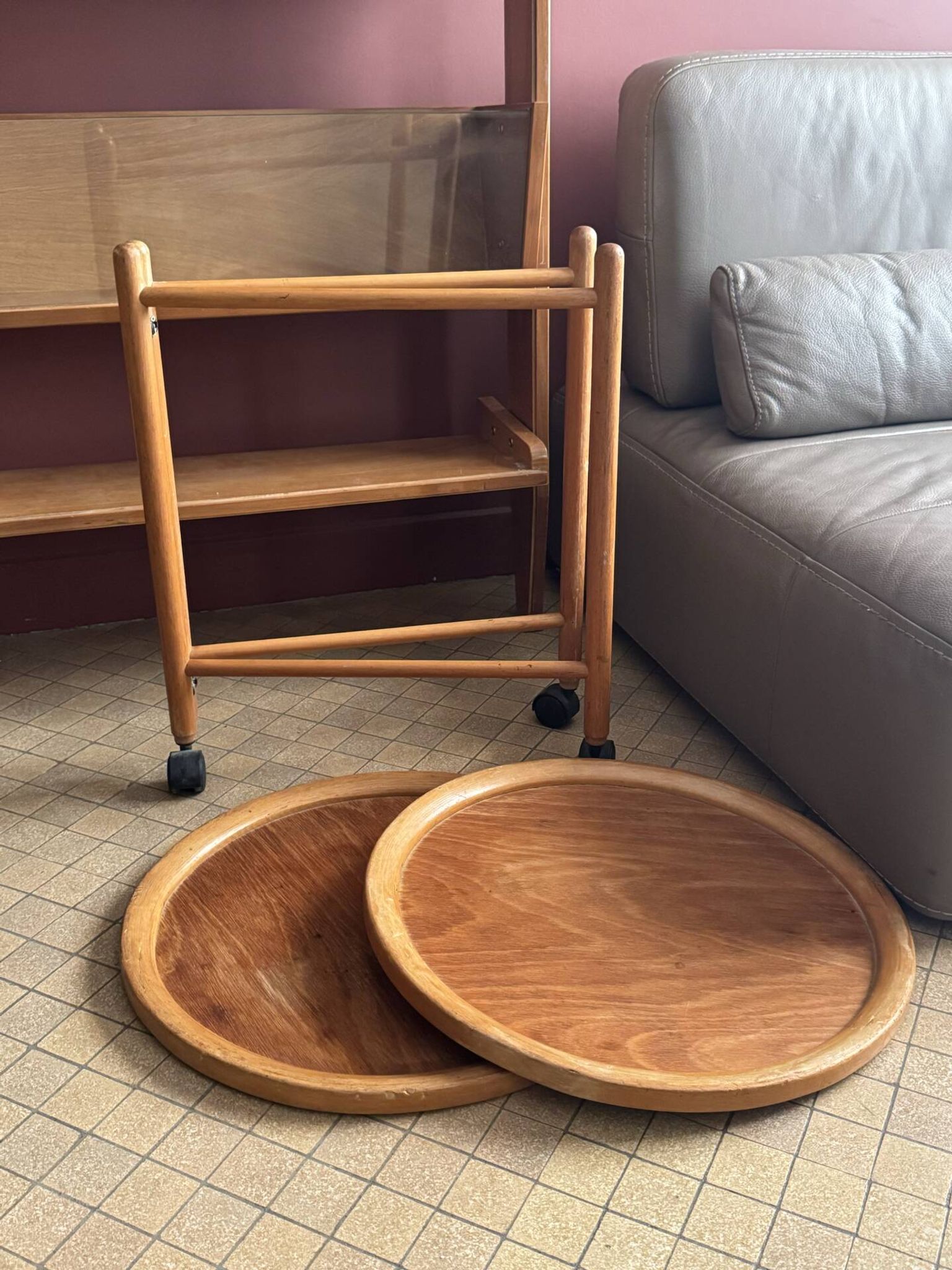 Folding wooden dessert table