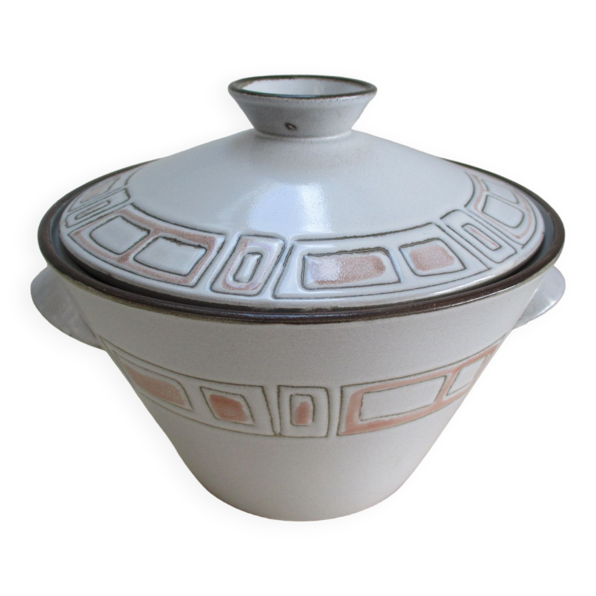 Soup-tureen in Niderviller stoneware Model Mesh -vintage