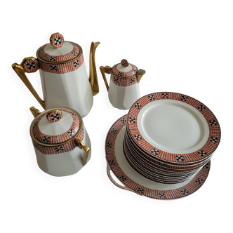 Service à gateaux : Assiettes Chabrol Poirier Limoges