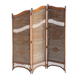 Vintage cane or rattan and wicker room divider. France, 1980s-90s