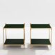 Pair of neoclassical lacquered brass side tables by Maison Jansen, 1970