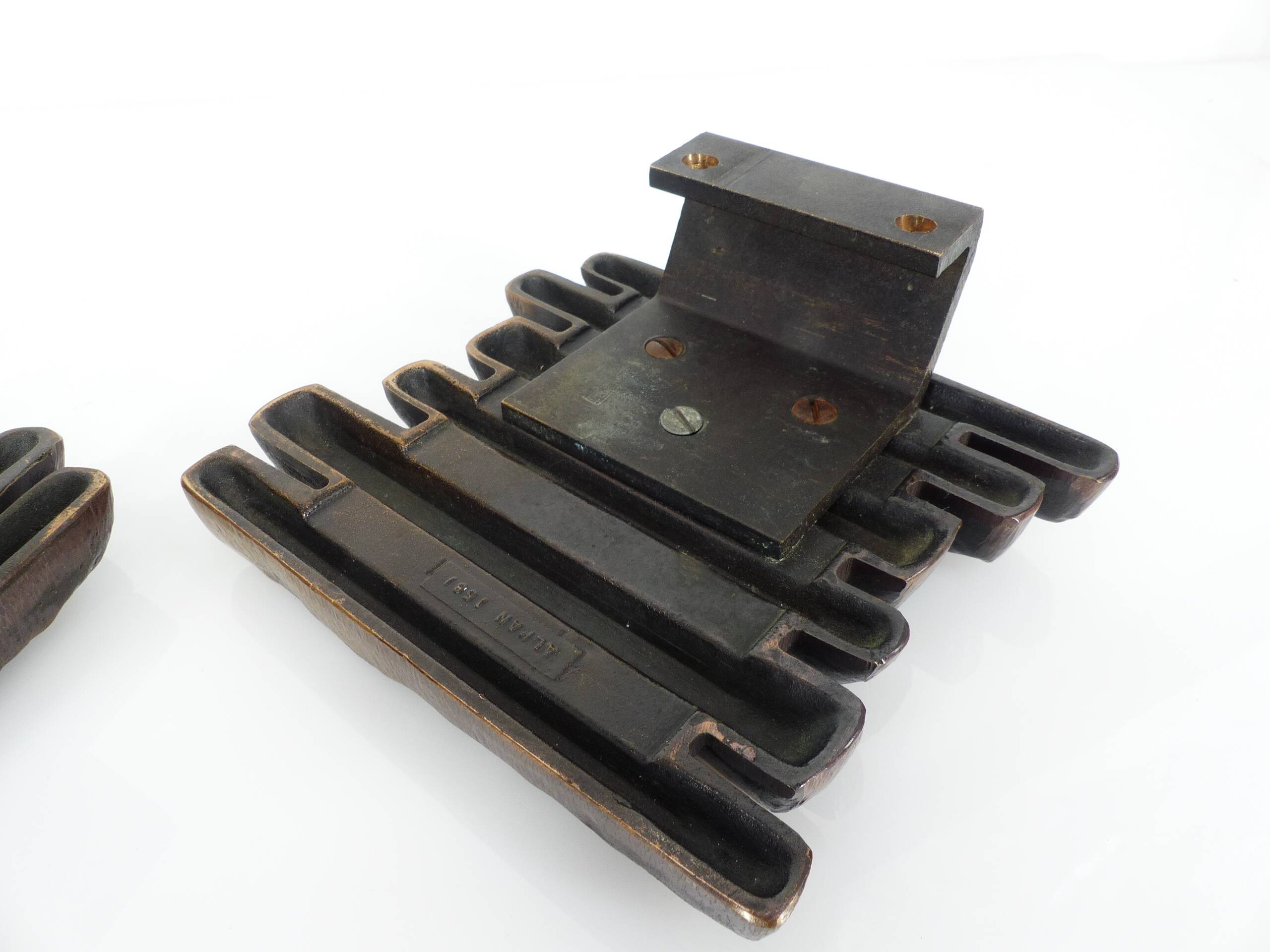 Brutalist bronze door handles, Alpan, Germany, circa 1970