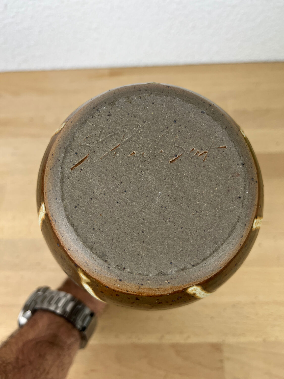 Pyrite stoneware bottle vase, Saint Philibert