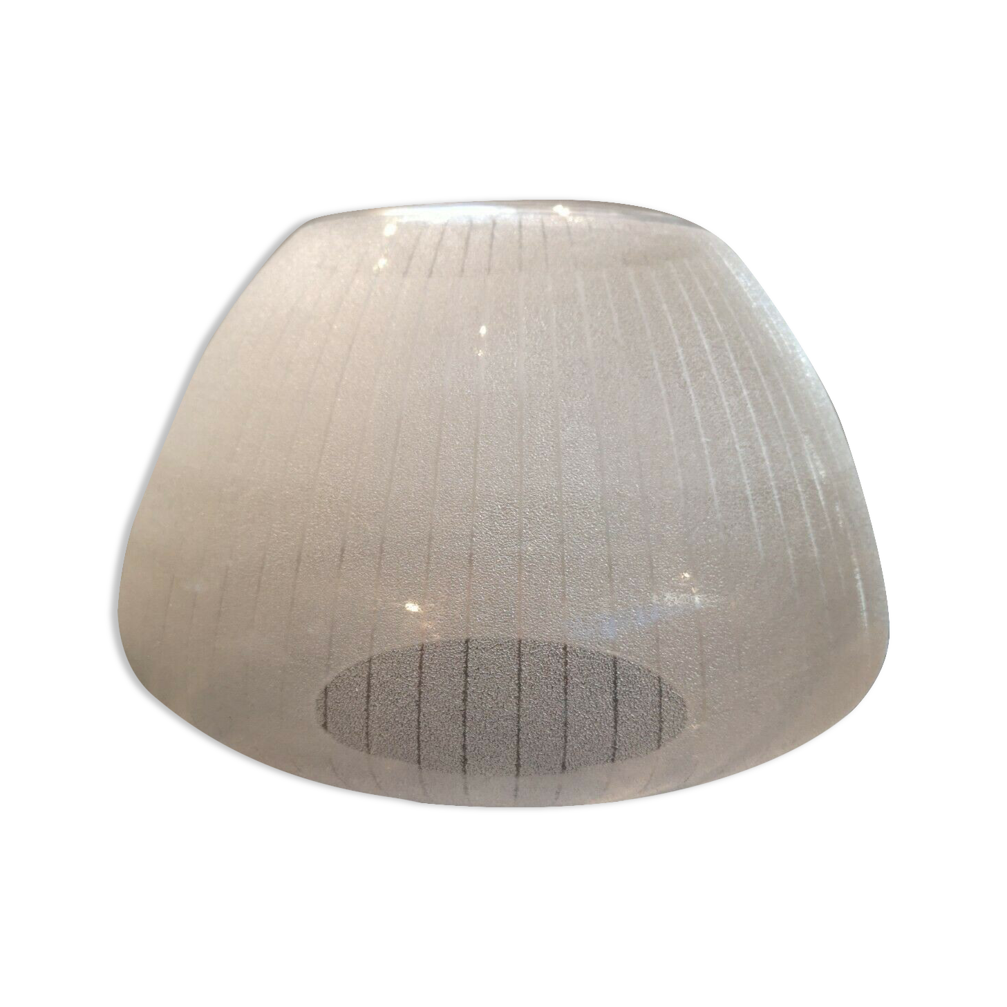 Old lampshade frosted glass stripes 100% vintage for suspension