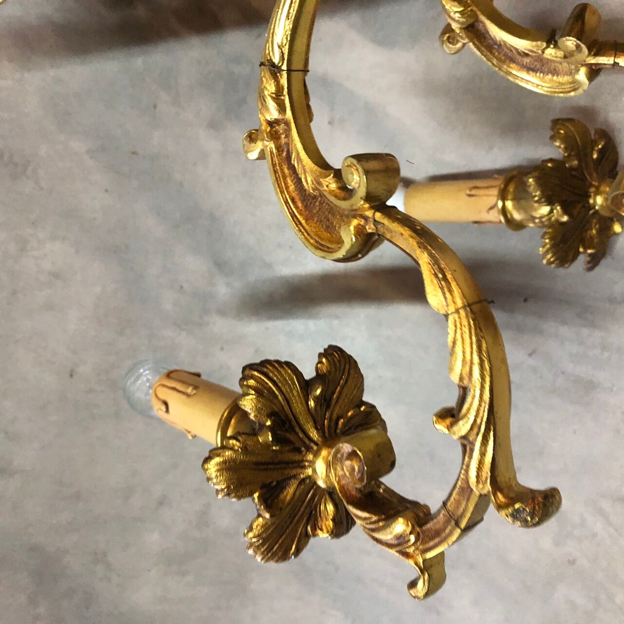 Louis XV bronze 6 lights chandelier