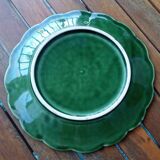 Majolica Cabbage Dish Leaf Green Ceramic Plate Portugal Vintage