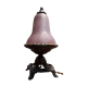 Lampe de chevet sur pied en regule avec tulipepate de verre pourpre violet leger