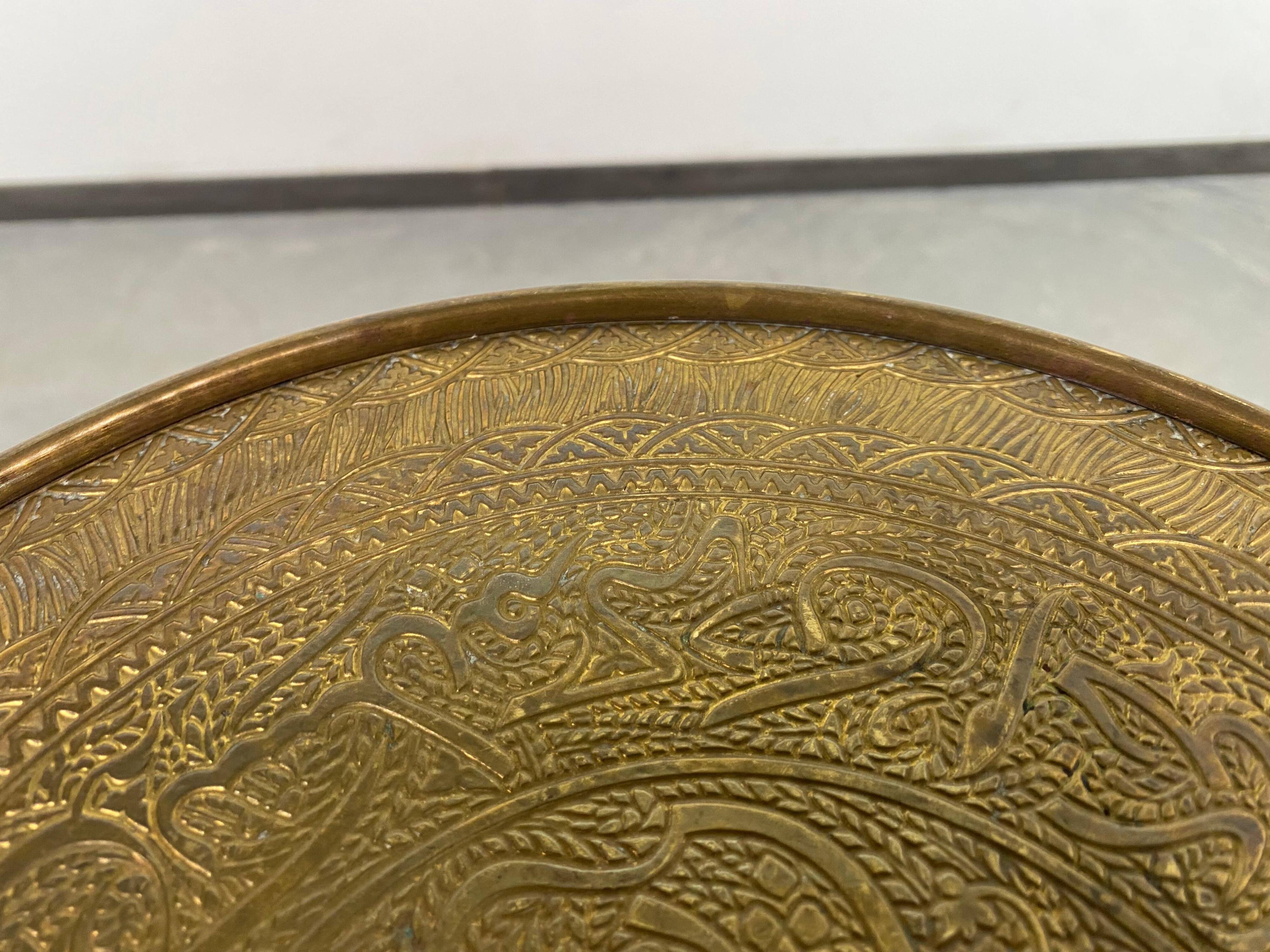 Side table in Jugendstil with a brass top by Joseph Maria Olbrich
